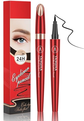 Schwarz Matte Eyeliner, Langanhaltender Wasserfest Schnelltrocknung Liquid Eyeliner Stift, Harte Feder Und Präzise Steuerung, Hochpigmentierter Seidiger Cremige Schwarz Eyeliner Für Augen Makeup