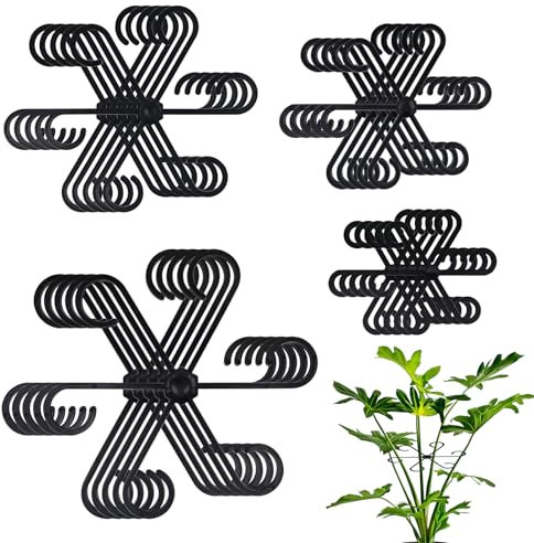 20 Stück Pflanzenstütze Staudenhalter, Pflanzenstielhalter Pflanzen Stütze, Pflanzenhalter Pflanzenstützen Vier Größen Plant Support zur Unterstützung Monstera für Blume Pflanzen Tomaten (Schwarz)
