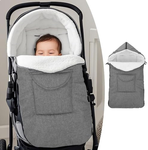 Fußsack für Kinderwagen Buggy, Baby Fußsack Schlafsack, Winter-Fußsack für Kinderwagen, Babyfußsack für Babyschale, Winterfußsack mit Reißverschluss, Waschbar Passend für Kinderwagen (1PC)