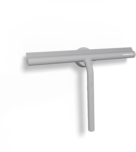 Minismus Raclette de Douche pour Douche, Salle de Bain, carrelage, Miroir, fenêtre, Support magnétique sans perçage, Autocollant, Design Moderne élégant 28 cm (Gris)