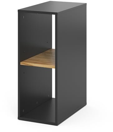 Vicco PC-Schrank Tomy, Anthrazit/Goldkraft Eiche, 28.5 x 50 cm,2 Fächer