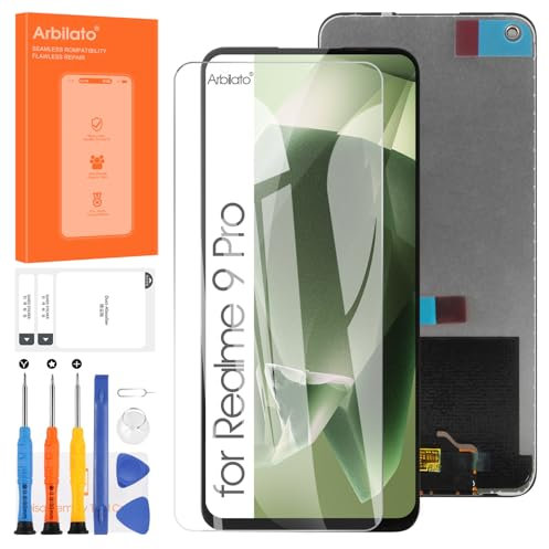 Arbilato Pantalla LCD para Realme 9 Pro Pantalla LCD Digitalizador RMX3471, RMX3472 Táctil Reemplazo Asamblea con Herramienta (Negro)