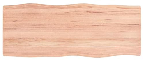 Eleganz Massive Eichenholz Tischplatte 100x40 cm mit Lackierung - Robust & Langlebig für Küche, Wohnzimmer oder Büro - Natürliche Baumkante für Rustikales Design