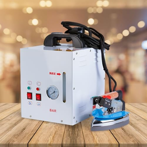 Commercial Steam Generator Ironing System with Professional Iron & Pressing Station, 4L Capacity, Pressure Gauge - 110V for Garment Factory, Laundry, Hotel