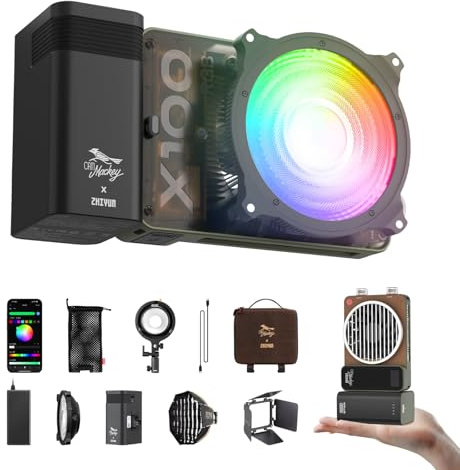 Zhiyun Molus X100 RGB Pro Video Light,100W 2500K-10000K COB Light with Mini Lens Reflector for Studio Lighting,Live Streaming,Short Video,Product Photography