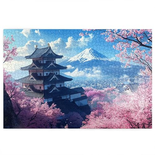 Puzzle 5000 Teile Erwachsene, Landschaft Puzzle mit Geschenkbox, Holzpuzzle Erwachsene, EIN Herausforderndes Rätsel 156x105cm, Holzpuzzle für Weihnachtsdeko, Deko Wohnzimmer, Thema: Berg Fuji W-78