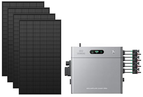 Zendure SolarFlow 2400 Pro Batterie Solaire 2.4kWh et 4×450W | 2400W AC Bidirectionnel, Entrée PV 4800W (3000W DC+1800W AC), Extensible 16.8kWh, Plug & Play, IP65