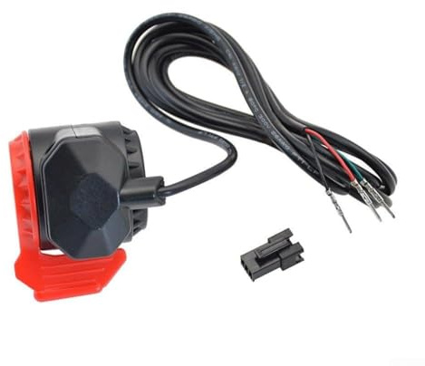 Left & Right Thumb Throttle for Electric Bikes and Scooters – ABS Housing, Flame-Retardant, Wear-Resistant, Non-Slip Grip, 168 cm Cable, Fits 2(Left Hand)