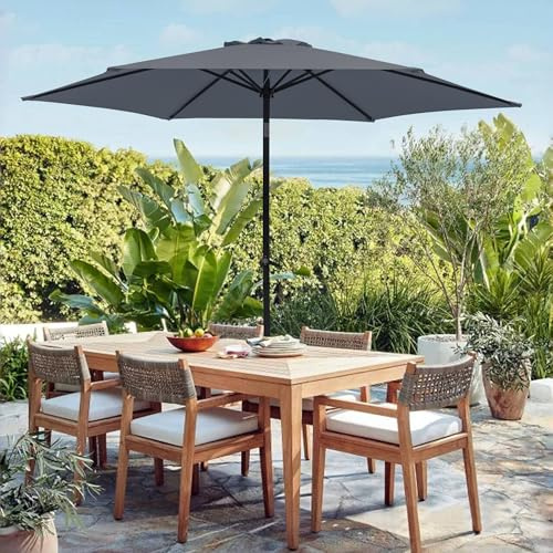 Parasol de Plage Ø 270 cm Inclinable, Parasol de Voyage Pratique, Protection Solaire UPF 50+, Pour Jardin, Terrasse, Plage, Outdoor, Couleur Gris Foncé