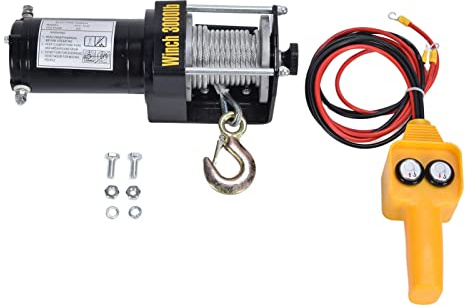 YWBL-WH Treuil électrique 12 V, en Acier Inoxydable avec capacité de Remorquage de 3 000 LBS pour la Récupération Hors Route des VTT et UTV