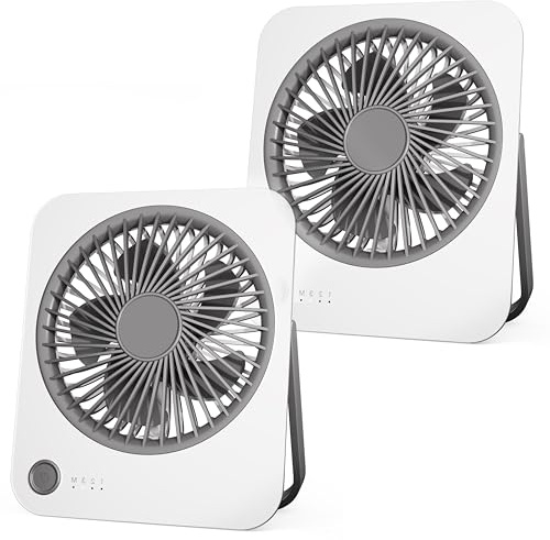 innhom Mini Ventilator, 2000mAh Ladefähige USB Tischventilator Sehr Leise, Ausführen Bis zu 4-8 Std und Starker Luftstrom, 4 Geschwindigkeiten und 180°Akku Klein Lüfter Für Büro, Bibliothek