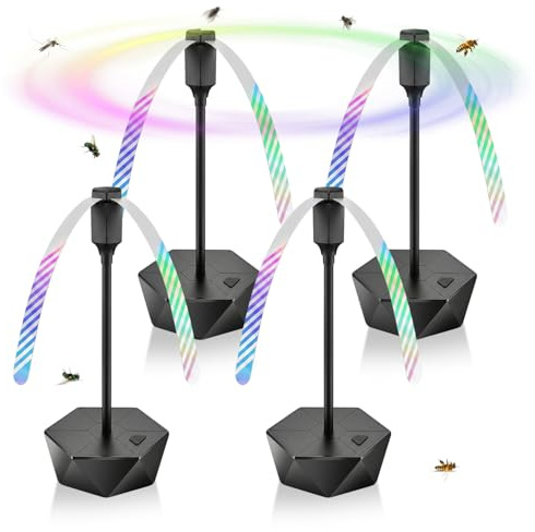 Lot de 4 Ventilateurs Anti-Mouches de Table, Chasse-Mouches pour Repas