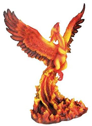 YTC Summit International Fiery Phoenix Rising Over Pit of Flames Figurine Statue Mythical Bird Fantasy