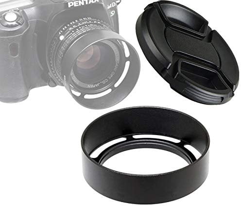 Fotasy Metall 58 mm belüftete Gegenlichtblende, 58 mm Metallhaube, 58 mm Gegenlichtblende für Fuji Leica Leitz Panasonic Olympus Panasonic Sony Objektiv, 58 mm schraubbare Gegenlichtblende
