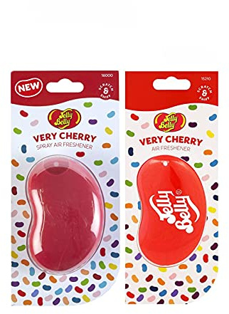 JELLY BELLY VERY CHERRY BEAN SWEET 3D HANGING + SPRAY SET SCENT AIR FRESHENER
