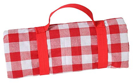 Les Jardins de la Comtesse - Nappe de Picnic Carrée à Carreaux Rouges - Coton et Revers Etanche Polyester - 140 x 140 cm - Rouge/Blanc - 2/4 Personnes - Tapis/Couverture Pique Nique