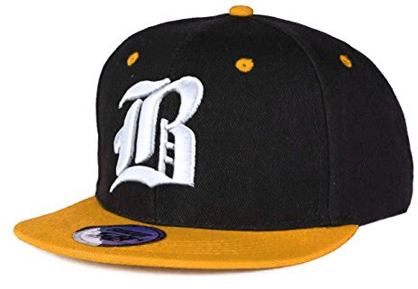 morefaz New Unisex Snapback Mütze Cap Gothic 3D B Flexfit Baseball Kappe Damen Herren Hut Caps Snap Back (B Yellow White)