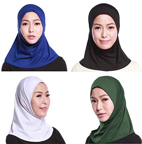 GladThink Frauen Muslim Mini Hijab Caps Islamische Schal 4 Stück Set No.3
