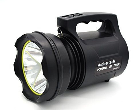 Ambertech 10000 Lumens Lanterne robuste Torche LED puissante Lampe de poche rechargeable Projecteur extérieur super brillant