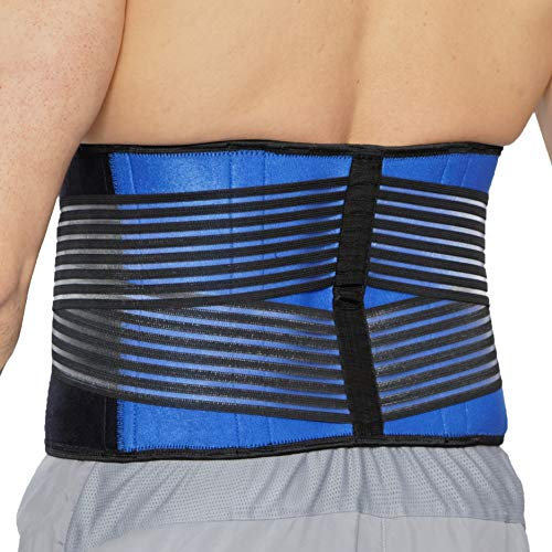 NEOtech Care Rückenbandage aus Neopren - Doppelten Bändern für Kompression (Blau, XXXL)
