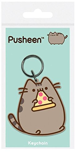 Pusheen Pizza, Schlüsselanhänger aus Gummi, 4.5 x 6 cm, Mehrfarbig