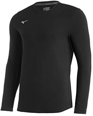 Mizuno Comp Diamond Long Sleeve Crew, Black, Small