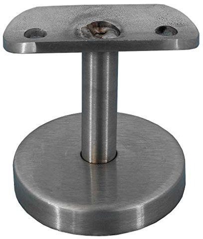 TIBU Supporto per corrimano modello S, in acciaio inox, dritto, con piastra di supporto