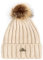 LONGCLASS Damen Bommelmütze BOMBOLEO - Beige, Anpassbar, Acryl, Beanie, Winter, Herbst, Frühling, Einfarbig, Casual, Wasserfest, Damen, Mädchen, Frauen, Modebewusste, Mütze