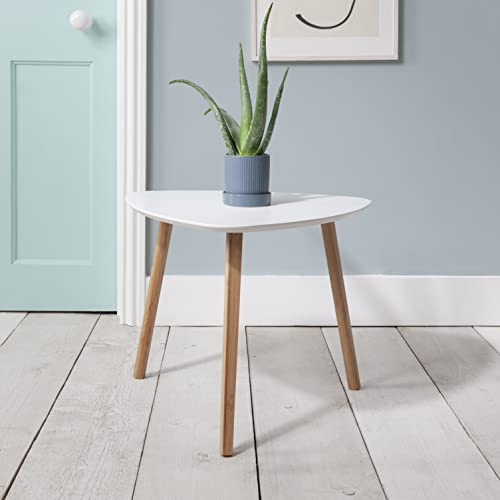 Noa and Nani Malme Side Table Occasional Large In Classic White And Natural Pine