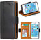 Bozon Handyhülle für iPhone 5/ 5S/ SE, Lederhülle mit Kartenfächer, Handytasche mit Standfunktion, Klapphülle Tasche für iPhone 5/ 5S/ SE 2016 (Schwarz)