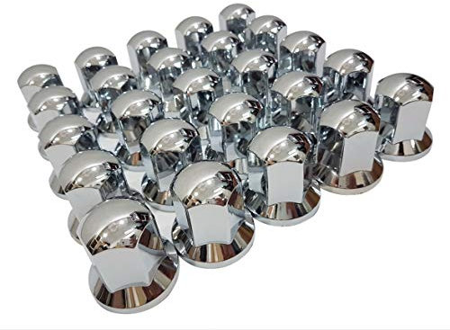 Lot de 40 cache-écrous de roue en plastique chromé 32 mm