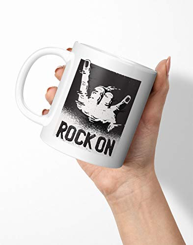 BLAK TEE Rock Hand Gesture Illustration Porcelain Coffee and Tea Mug 330 ml