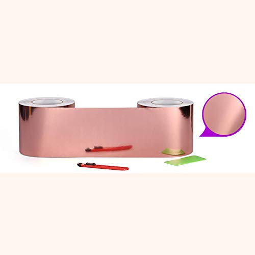 Wallpaper Border Rose Gold Self Adhesive Wall Stickers Border Removable Waterproof Wallpaper Decal Decoration for Living Room Bathroom Kitchen Tiles 10X500CM