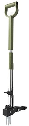 JonesHouseDeco Désherbeur Télescopique Longueur 99-119cm Poignée en D Outil de Jardinage Extracteur de Mauvaises Herbes avec 4 Griffes et Pédale Vert