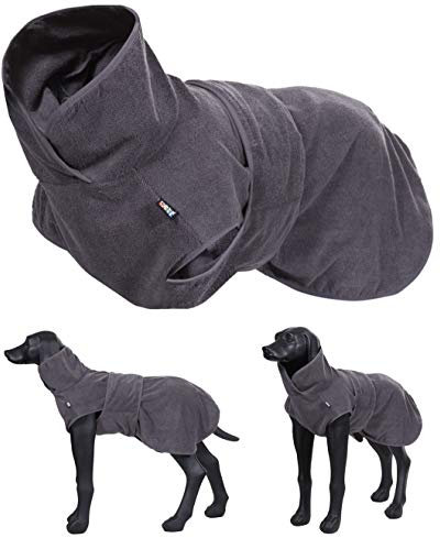 elropet Hundebademantel für kleine/mittlere/große Hunde XS - XL Bademantel GRAU Microfaser SCHNELL TROCKNEND (S)