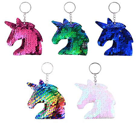 PartyKindom 8st Einhorn-schlüsselanhänger-dekoration Einhorn Schlüsselanhänger Party-- Pailletten-- Schlüsselhalter Wagen Schmücken