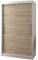Fabryka Mebli Idźczak Kleiderschrank, Wohnzimmerschrank - Sonoma, Weiß Schwebetürenschrank, Schlafzimmerschrank - ‎61 x 120 x 200 cm - Schrank für Schlafzimmer, Wohnzimmer, Garderobe, modern