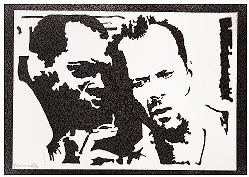 moreno-mata Echtes Handgemachtes Graffiti Stirb Langsam Filme Aesthetic Poster & Kunstdrucke Bilder Bruce und Samuel Plakat Handmade Deko Wandbilder Wohnzimmer Wanddeko Geschenke für Männer und Frauen