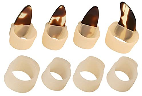 MAGICLULU 4 Pcs Instrument Finger Picks Guzheng Nail Pick Guzheng Plectrum Gitarre Daumen Picks Guzheng Nagelzubehör (4 Nägel+ 4 Nagelabdeckungen)