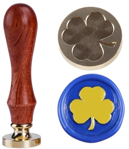 Kleeblatt Wachssiegel Stempel Keltische Symbole aus der Antike Zeit Siegelwachs Stempel mit Palisander Griff Dekorieren auf Einladungen Umschlag Versiegelung Briefe Karten Poster Geschenkverpackungen