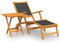 vidaXL Garten-Liegestuhl mit Tisch Massivholz Akazie und Textilene, Gartenmöbel, Gartenstuhl, Outdoor-Möbel, Sonnenliege, Gartentisch und Stuhl