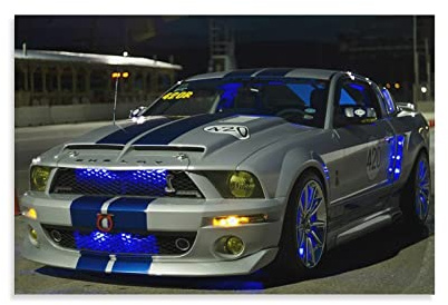 Sportwagen-Poster für Ford Mustang Shelby GT500 Supercar-Poster, dekoratives Gemälde, Leinwand, Wandposter und Kunstbild, modernes Familien-Schlafzimmer, Dekor-Poster, 30 x 45 cm