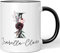 JUNIWORDS Tasse, Isabella-Claire, Name Anfangsbuchstabe Initial Alphabet Floral Buchstabe I Monogramm Motiv, Schwarz (5575239)