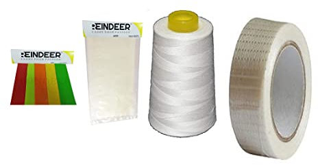 REINDEER Cricket Bat Protection Grade Combo with Scuff Sheet and 2 Toe Guard l Cricket Bat Fiber Repair Tape Roll 1 inch l Bat Handle Nylon Thread