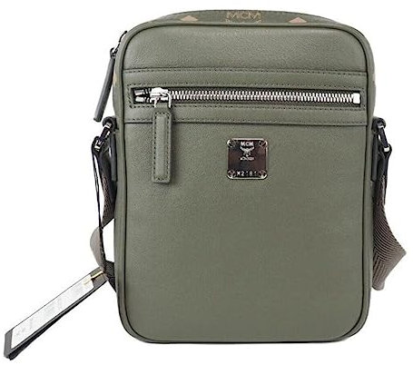 MCM Klassik Mini Sea Turtle Visetos Mixed Leather Multifunction Crossbody Bag Women Green, Grün, Einheitsgröße