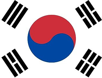 Premium Fahnen Flagge - 90 x 150 cm / 150 cm 90 cm - aus Polyester mit goldenen Ösen - Langlebig und Wetterfest (Südkorea)