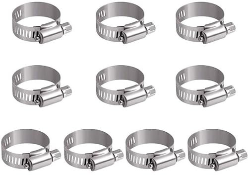 Mindwissup 10 abrazaderas para manguera, 21-38 mm, acero inoxidable 304, abrazaderas ajustables, clips para tubo de gas, tubo de agua, manguera de escape