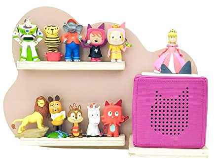 Tonie shelf for Toniebox，magnetic shelf，tonies storage shelf for 10 Tonie figures, Tonie Box Magnetic Wall Shelf Storage Shelf for Children to Play and Collect Shelf (Cloud Pink UK)