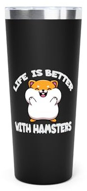 Teegarb Letter Blanket Süßer Hamsterhort entzückendes geliebtes kleines Haustier, humorvolles Fell, Elternhalter, Liebhaber, Männer und Frauen, Kupfer, vakuumisoliert, 625 ml, Schwarz