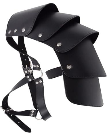 harayaa Gothic Steampunk Schulterpanzer Achselzuckengürtel Einzelschulterpanzer für Kostüme, Schwarz